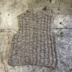 画像2: GREY COLOR ALL OVER CROCHET DESIGN KNIT VEST / Ladies L / MADE IN ZEALAND (2)