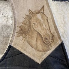 画像9: HORSE TRANSFER EMBOSSING DESIGN LINER BOA LEATHER VEST / Ladies L(40) (9)