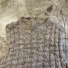 画像6: GREY COLOR ALL OVER CROCHET DESIGN KNIT VEST / Ladies L / MADE IN ZEALAND (6)