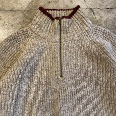 画像3: POINT LINE RIB DESIGN HALF ZIP SWEATER / Ladies L (3)