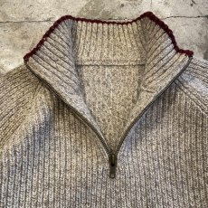 画像5: POINT LINE RIB DESIGN HALF ZIP SWEATER / Ladies L (5)