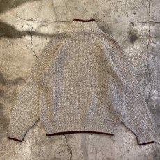 画像2: POINT LINE RIB DESIGN HALF ZIP SWEATER / Ladies L (2)