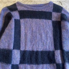 画像4: DOLMAN SLEEVE DESIGN BICOLOR KNIT SWEATER / Ladies L (4)