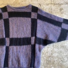 画像5: DOLMAN SLEEVE DESIGN BICOLOR KNIT SWEATER / Ladies L (5)