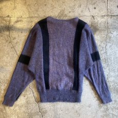 画像2: DOLMAN SLEEVE DESIGN BICOLOR KNIT SWEATER / Ladies L (2)