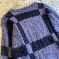 画像3: DOLMAN SLEEVE DESIGN BICOLOR KNIT SWEATER / Ladies L (3)