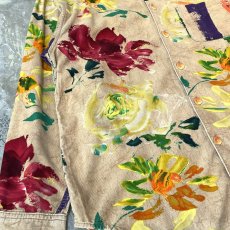 画像5: ARTISTIC FLORAL GRAPHIC PATTERN CORDUROY L/S SHIRT / Mens XL (5)