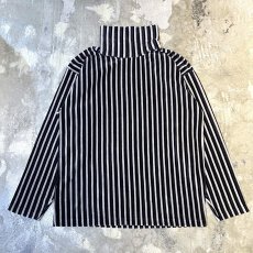 画像2: STRIPE PATTERN TURTLE NECK VELOUR L/S TOPS / Mens XL (2)