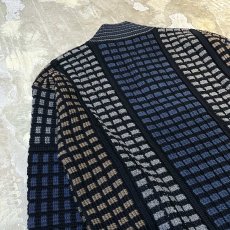 画像9: ALL OVER PATTERN HALF ZIP KNIT SWEATER / Mens XL (9)