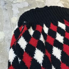 画像9: RHOMBUS PATTERN SWITCHED KNIT SWEATER / Mens XL (9)