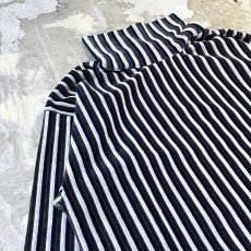 画像9: STRIPE PATTERN TURTLE NECK VELOUR L/S TOPS / Mens XL (9)