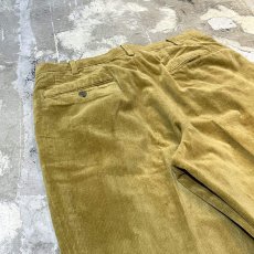 画像9: MUSTARD COLOR CENTER CREASE CORDUROY PANTS / W31 (9)