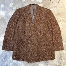 画像1: ALL OVER PATTERN WOVEN TAILORED JACKET / Mens L (1)