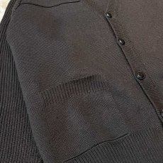 画像5: DARK BROWN SLEEVE SWITCHED KNIT CARDIGAN / Mens L (5)