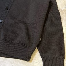 画像6: DARK BROWN SLEEVE SWITCHED KNIT CARDIGAN / Mens L (6)