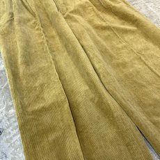 画像5: MUSTARD COLOR CENTER CREASE CORDUROY PANTS / W31 (5)