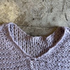 画像9: PALE TONE COLOR V NECK DESIGN LOWGAUGE KNIT TOPS / Ladies L (9)