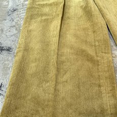 画像7: MUSTARD COLOR CENTER CREASE CORDUROY PANTS / W31 (7)