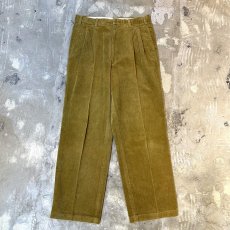 画像1: MUSTARD COLOR CENTER CREASE CORDUROY PANTS / W31 (1)