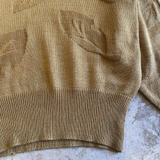 画像6: POINT FRINGE DESIGN LEAF PATTERN KNIT SWEATER / Ladies M  (6)