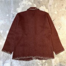 画像2: COLOR STITCH SHIRT STYLE KNIT CARDIGAN / Mens XL (2)