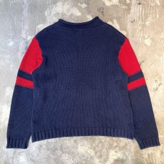 画像2: BICOLOR ONE STAR PATTERN KNIT SWEATER / Mens L (2)