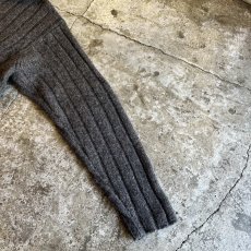 画像7: GREY COLOR V NECK DESIGN RIB KNIT SWEATER / Ladies L (7)