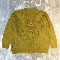 画像1: 3D PATTERN COLOR KNIT CARDIGAN / Mens L (1)