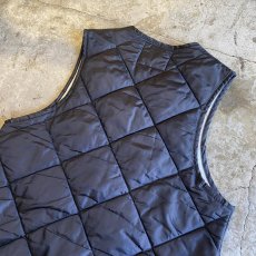 画像9: QUILTING DESIGN BLACK COLOR LINER VEST / Ladies M / MADE IN USA (9)