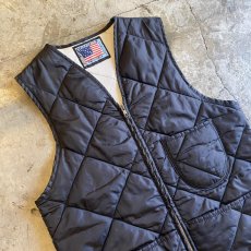 画像3: QUILTING DESIGN BLACK COLOR LINER VEST / Ladies M / MADE IN USA (3)