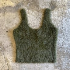 画像1: FAUX FUR SHAGGY KNIT COLOR N/S TOPS / Ladies M (1)