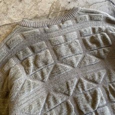 画像10: DESIGN ART EMBOSS KNIT SWEATER / Ladies L(M) (10)