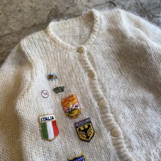 画像3: OLD PATCH MOHAIR DESIGN KNIT CARDIGAN / Ladies M (3)