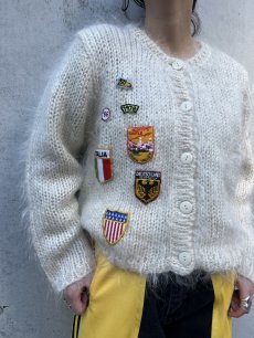 画像12: OLD PATCH MOHAIR DESIGN KNIT CARDIGAN / Ladies M (12)