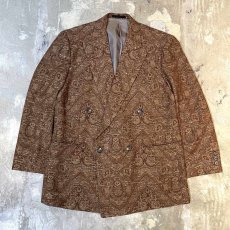 画像1: ALL OVER WOVEN PATTERN TAILORED JACKET / Mens L (1)