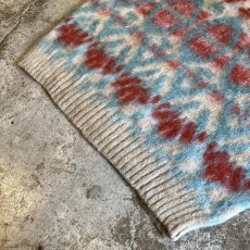 画像4: FRONT COLOR ART PATTERN WOOL MOHAIR MIX KNIT SWEATER / Ladies L (4)