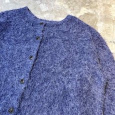 画像4: PURPLE NO COLLAR KNIT CARDIGAN / Mens XL (4)