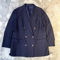 画像1: 【BURBERRY】STRIPE PATTERN DOUBLE BREASTED TAILORED JACKET / Mens L (1)