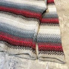 画像6: MULTI BORDER PATTERN ROLL NECK KNIT SWEATER / Mens XL (6)