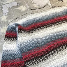 画像9: MULTI BORDER PATTERN ROLL NECK KNIT SWEATER / Mens XL (9)