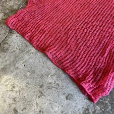 画像4: PINK COLOR MESH DESIGN LOWGAUGE KNIT TOPS / Ladies L (4)