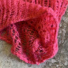 画像5: PINK COLOR MESH DESIGN LOWGAUGE KNIT TOPS / Ladies L (5)