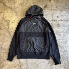 画像1: 【NIKE】FLEECE×NYLON DOCKING DESIGN L/S HOODIE / Ladies L(M)  (1)