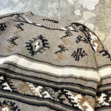 画像4: 【TIMBERLAND】NATIVE PATTERN WOOL HANDKNIT SWEATER / Mens XL (4)