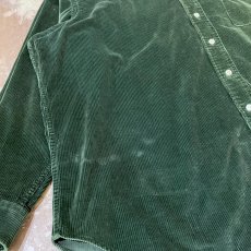 画像5: 【RALPH LAUREN】BEAR EMBROIDERY GREEN CORDUROY L/S SHIRT / Mens XXL (5)