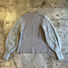 画像2: RIB×SHAGGY VOLUME SLEEVE DESIGN KNIT L/S TOPS / Ladies M (2)