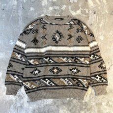 画像1: 【TIMBERLAND】NATIVE PATTERN WOOL HANDKNIT SWEATER / Mens XL (1)