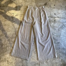 画像1: HIGH WAIST TUCK DESIGN WOOL PANTS / W26~W28 (1)