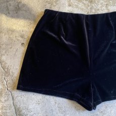 画像3: BLACK COLOR VELVET DESIGN SHORT PANTS / W28~W35 (3)