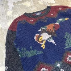 画像3: 【WOOLRICH】FRONT DUCK GRAPHIC PATTERN KNIT SWEATER / Mens XL (3)